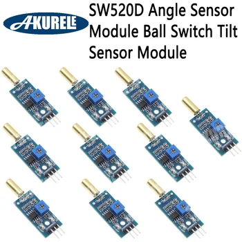 10шт Златен Модул сензор ъгъл на SW520D Топка превключвател Модул сензор за наклон SW520 Вибрация ключ Индукционный спусъка Преобръщане