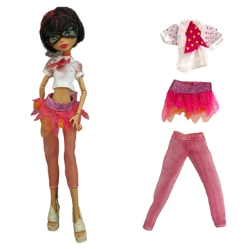 NK 1 комплект нови дрехи за кукли от серията чудовище Хай, Бялата риза, Дантелени чорапи, мини-рокля за кукла Ever After High, Аксесоари и играчки