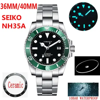 Мъжки автоматични механични ръчни часовници 2023 NH35, 36-миллиметровые луксозни сапфировые светещи керамични часовници reloj Sports Sub Diver за мъже