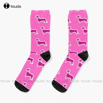 Модел такси в розови чорапи, Сладки чорапи, Персонални потребителски унисекс За възрастни, юноши, младежи, чорапи за уличен скейтборд, индивидуален подарък