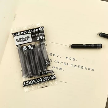 Чернильная капсула за писалки Hero 3,4 мм, 6 бр./компл., черен, син, тъмно син, голям диаметър
