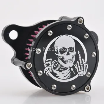 Система за почистване на въздушния филтър мотоциклет Performance Kit под формата на черепа под формата на среден пръст за Harley Sportster XL883 Iron 883