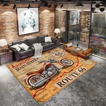 Ретро байкерский правоъгълен килим, противоскользящий мат, подложка за пода в банята, врати, спални, домашни килими за хол
