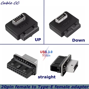 USB конектор на Дънната платка 20Pin/19P към USB Type 3.1-E A-Key Вътрешен Адаптер за Кабел, Скоба Корпуса на Предния Панел USB-C