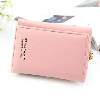 Женски малък портфейл, Корейски портфейл за монети, чантата с няколко карти, дамска кожена чанта с индивидуален дизайн, преносим държач за карти