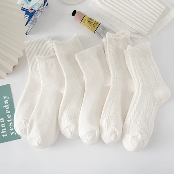 6 двойки прости прекрасни памучни чорапи с лък в стил Лолита