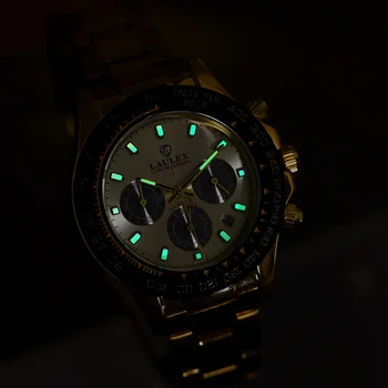 2024 Нови класически мъжки кварцов часовник LAULEX 40 мм, луксозно сапфирен кристал, 30-метрови водоустойчиви часовници, богат на функции хронограф