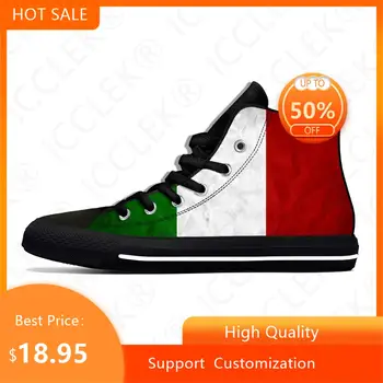 Гореща Италия Italia Патриотическая Ежедневни обувки с италиански флаг, Високи Леки Мъжки Дамски обувки, Дишаща най-Новата настолна обувки