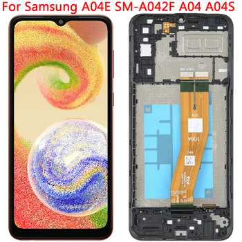 Нов за Samsung A04 A045F A04E A042F A04S A047F LCD дисплей Сензорен Екран С Рамка при Събирането На Резервни Части
