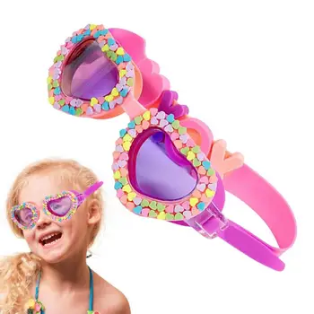 Плувни очила Водоустойчив детски мультяшные очила във формата на сърце, които предпазват от замъгляване, за тренировка по плуване за деца, подаръци за деца