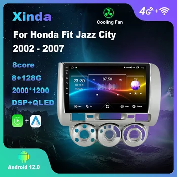 Android 12,0 За Honda Fit (Jazz City (RHD) 2002-2007 Мултимедиен плейър Авто Радио GPS Carplay 4G WiFi DSP Bluetooth