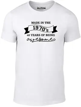 Направено през 70-те години, мъжки t-shirt, забавен подарък за рожден Ден, десет години на раждане, Година на раждане