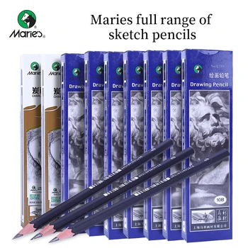 Молив за рисуване Marie's 12 бр./кор. 2H HB B 2B 3B 4B 5B 6B 7B 8B въглен Мека / Средна / Твърдо / Специален Мек Молив Скица Канцеларски материали