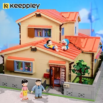 Дизайнер Keeppley Котка Nobita's House, мода декорация, детски образователни играчки, подарък за рожден ден