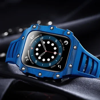 За Apple Watch Case Series 9/8/7/6/Se Керамичен корпус от въглеродни влакна 44/45 мм Универсален моден тренд Приложим към iWatch 4/5/6/SE