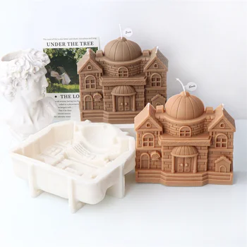 Европейският стил, форма за свещ в старинен замък, 3D моделиране на строителни силиконови форми, Гипсова форма за ароматерапия 