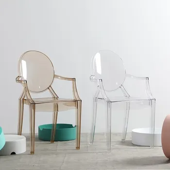 Прозрачни скандинавските столове за всекидневна Италианската хол Пластмасови акрилни ергономичен обяд стол Салон, мебели за партита Muebles Hogar