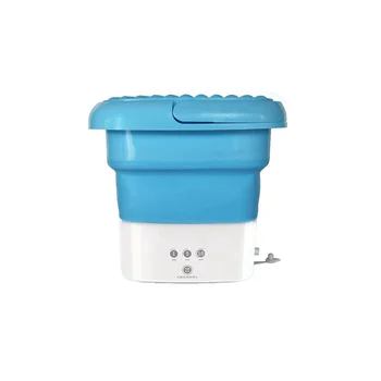 Синя перална машина, мини-сгъваема перална машина с малка сгъваема кошница за източване, штепсельная вилица САЩ
