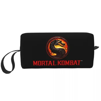 Чанта За Тоалетни Принадлежности С Логото На Mortal Kombat Sub Zero Scorpion Бойна Игра Грим, Козметични Органайзер Дамски Косметичка За Съхранение На Dopp Kit Case