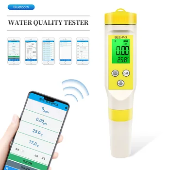 PH-метър Bluetooth-съвместими онлайн монитор, тестер за качеството на питейната вода, приложение за управление с висока точност 0,01 за аквариумни басейни