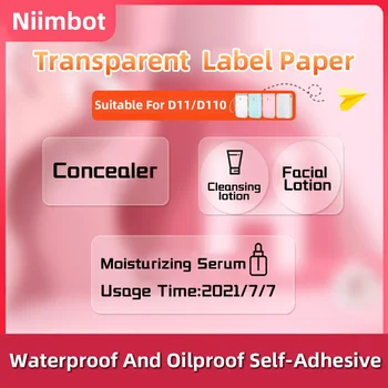 Прозрачна мини принтер за етикети Niimbot, Самозалепващи преносима термостойкая лента за этикетирования от маслена хартия за етикети D11, D110, D101 Label Pr
