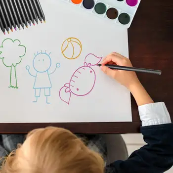 Детски Дъгата Молив Черни Дървени Преливащи се цветове Моливи Ярък Многоцветен Набор от Дървени Ярки Моливи за Възрастни Деца за Рисуване