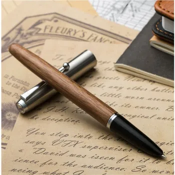 Класическа дървена писалка 0,38 мм, с много тънък пера за калиграфия Канцеларски материали, Офис ученически пособия