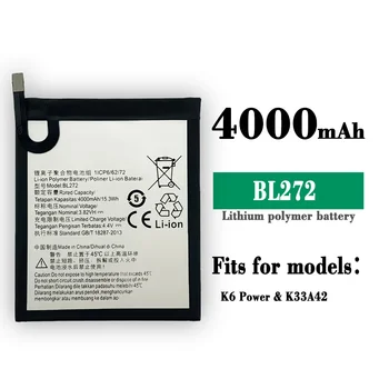  4000 ма Благородна работа на смени Батерия За Lenovo K6 Power K33 A42 BL272 Голям Капацитет, Вградени Нови Батерии
