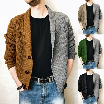 Мъжки Американски Двуцветен Пуловер С дълги Ръкави, Есен-Зима, Нова Жилетка, Ежедневна Мода, Ретро, Британски Обикновен Пуловер