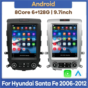 Android 12 6G + 128G Автомобилен мултимедиен плеър Радио GPS Навигация за Hyundai Santa Fe 2006-2012 Авто Стерео аудио видео CarPlay