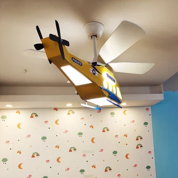 Креативен лампа за детска стая, Модерен минималистичен тавана лампа за спални момче, Cartoony лампа за стая, Декоративен самолет