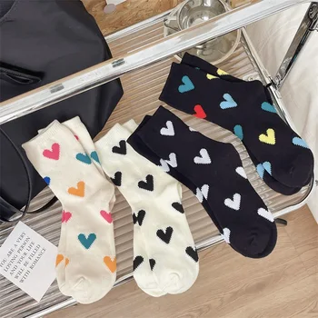 Есенно-зимни памучни чорапи, дамски дълги чорапи в стил ретро, Корейската мода, Вязаная Топло Градинска дрехи, Экипажные чорапи, сладък