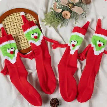 2024 Коледни Чорапи ръка за ръка, Симпатични смешни Чорапи за двойки, Есенни и зимни памучни Чорапи, директна доставка