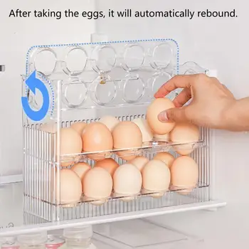 Рафт-поставка за яйца Екологично Чист Кутия за съхранение на яйца Защитно задвижваната хладилника Органайзер за яйца от полипропилен Кухненски принадлежности