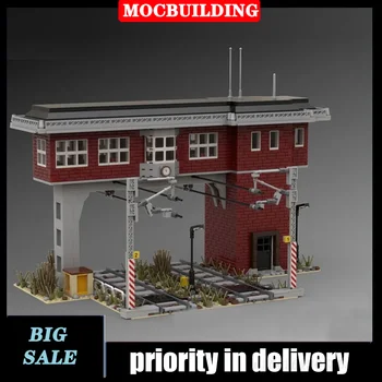 MOC City Train Signal Box Модел в строителството на блок за монтаж на сбирка на строителни пътеки Серия играчки в подарък