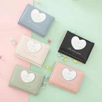 1 бр., прекрасен портфейл Simplicity за момичета, Корейски модерен чантата с хубав цветен модел, дамски портфейл с цветен модел с голям капацитет
