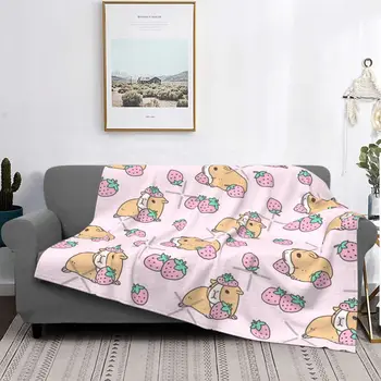 Розова морско свинче и Ягодово одеяло, Покривка за легло, Меко одеяло, разтегателен диван, бебешко одеало