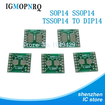 10ШТ TSSOP14 SSOP14 SOP14 Адаптер SMD в DIP14 IC Конвертор заплата Контакти Модул Адаптери Плоча 0,65 mm 1.27 мм Интегрирани
