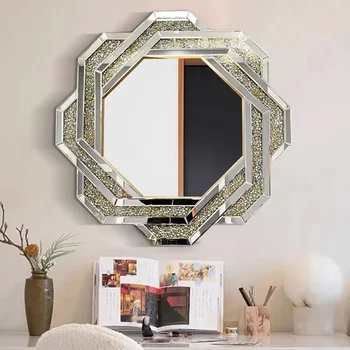 Креативен Диамантена светлина в рамките Луксозни огледала за баня, срастване стъкло, Тоалетен огледало за грим, монтиране на украса за верандата, Декоративно Иновация