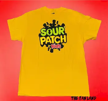 Нова мъжки жълт реколта класическа тениска Sour Patch Kids Candy