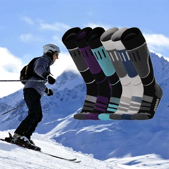 Мъжки и Женски професионални дълги топли, дишащи компресия чорапи за ски-туризъм, сноуборд, скално катерене, чорапи за спорт на открито за възрастни