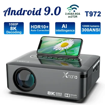 2024 НОВ Проектор 1080P, 4K 8K Видео 300ANSI led Android-Проектор 12000 Лумена BT5.0 Двойно WiFi Full HD HDR10 за Домашно кино