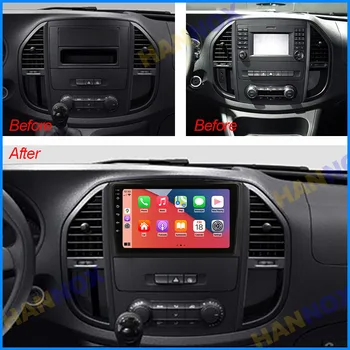 10-инчов Сензорен Екран 8G + 128G Android Автомагнитола За Mercedes Benz Vito W639 Видео Мултимедиен Плейър DSP GPS Carplay + Auto 4G Стерео