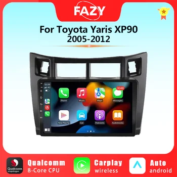 8G + 256G Android 12 Безжичен Carplay За Toyota Yaris XP90 2005-2012 Авто Радио Мултимедиен Плейър GPS Навигация 4G + WIFI