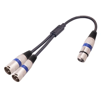3-пинов XLR за две съединители XLR, Y-образен кабел-сплитер, кабел-сплитер XLR, кабел-микрофон сплитер, аудиоадаптер, 50 см