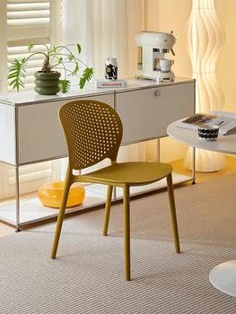 Пластмасов стол Nordic търговски кът стол с удебелени стол, стол с куха облегалка, онлайн-ресторант известни личности