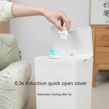 Интелигентна кофа за боклук с автоматична въвеждаща подзарядкой за домашни тоалетни, Кухни, спални, кошчета за боклук