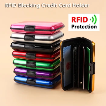 Мъже, Жени Алуминиеви Метални анти-кражба на Портмоне RFID Чантата си Притежател на Кредитна Карта ID Card Case Портфейл за монети