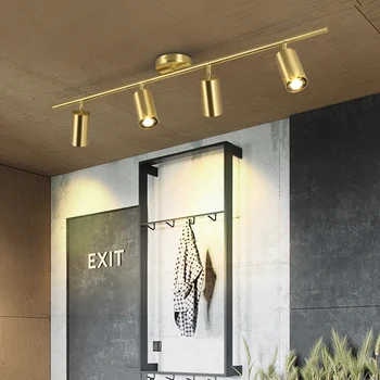 Модерен и луксозен Златен трековый прожектор с вълни устанавливаемым потолочным светильником, монтиран на стената парапет за хола, барна.