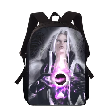 Final Fantasy Sephiroth 15-инчов детска раница с 3D-принтом, чанти за начално училище за момичета и момчета, раници за училище, книги за студентите